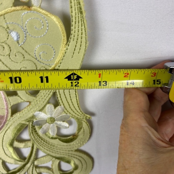 Bella Lux Fine Linens Embroidered Cutwork Table Runner Easter Spring 12 X 66 - Picture 7 of 8